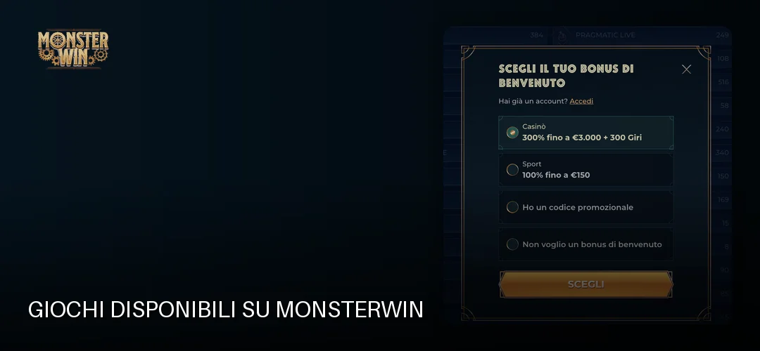 MonsterWin promotional banner